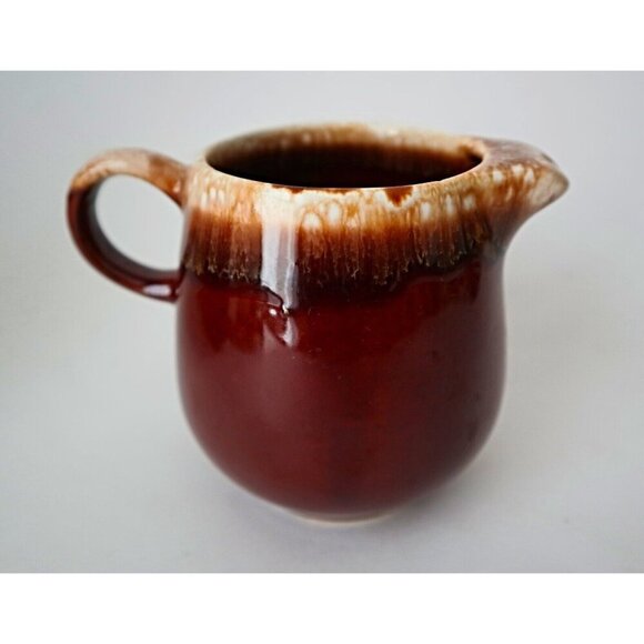 Vintage Pitcher and Creamer McCoy USA Brown Drip Glaze - Picture 2 of 7